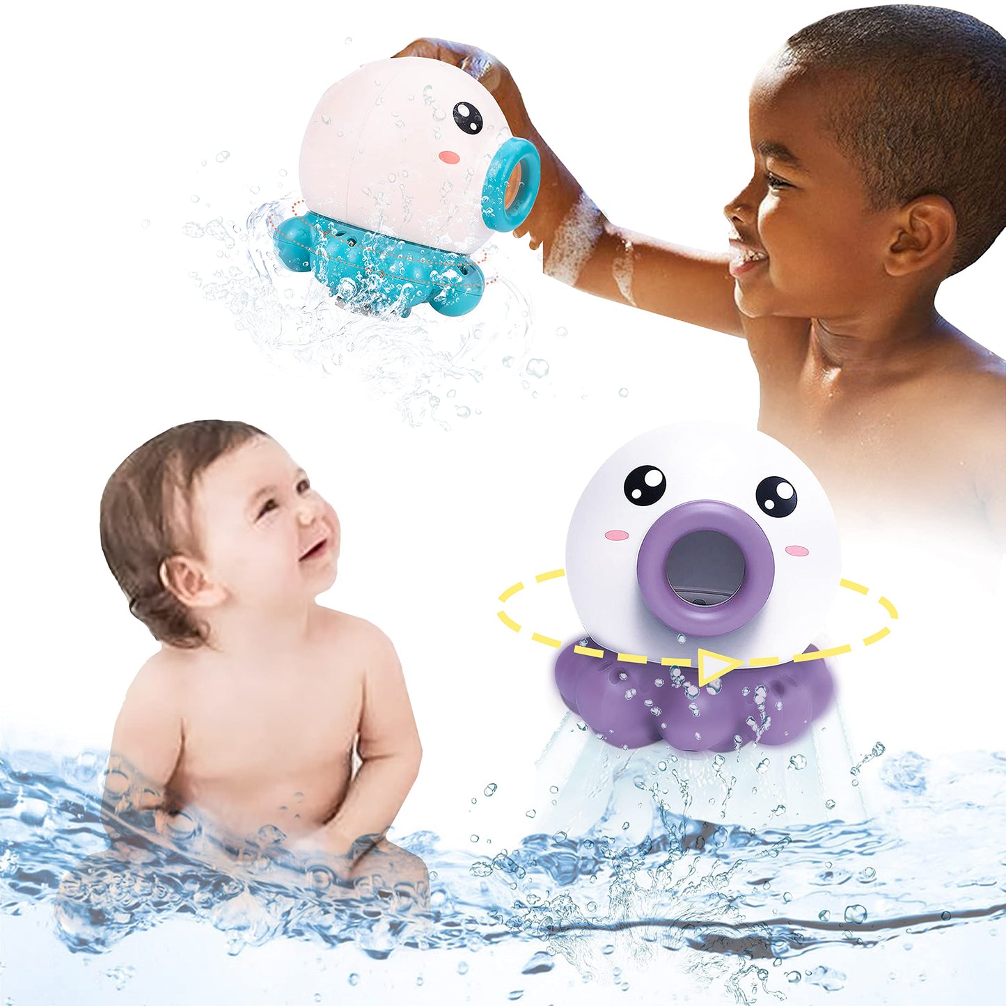 Oktopus Wasserfontäne Badspielzeug mit Wasserstrahl und Sprayeffekt