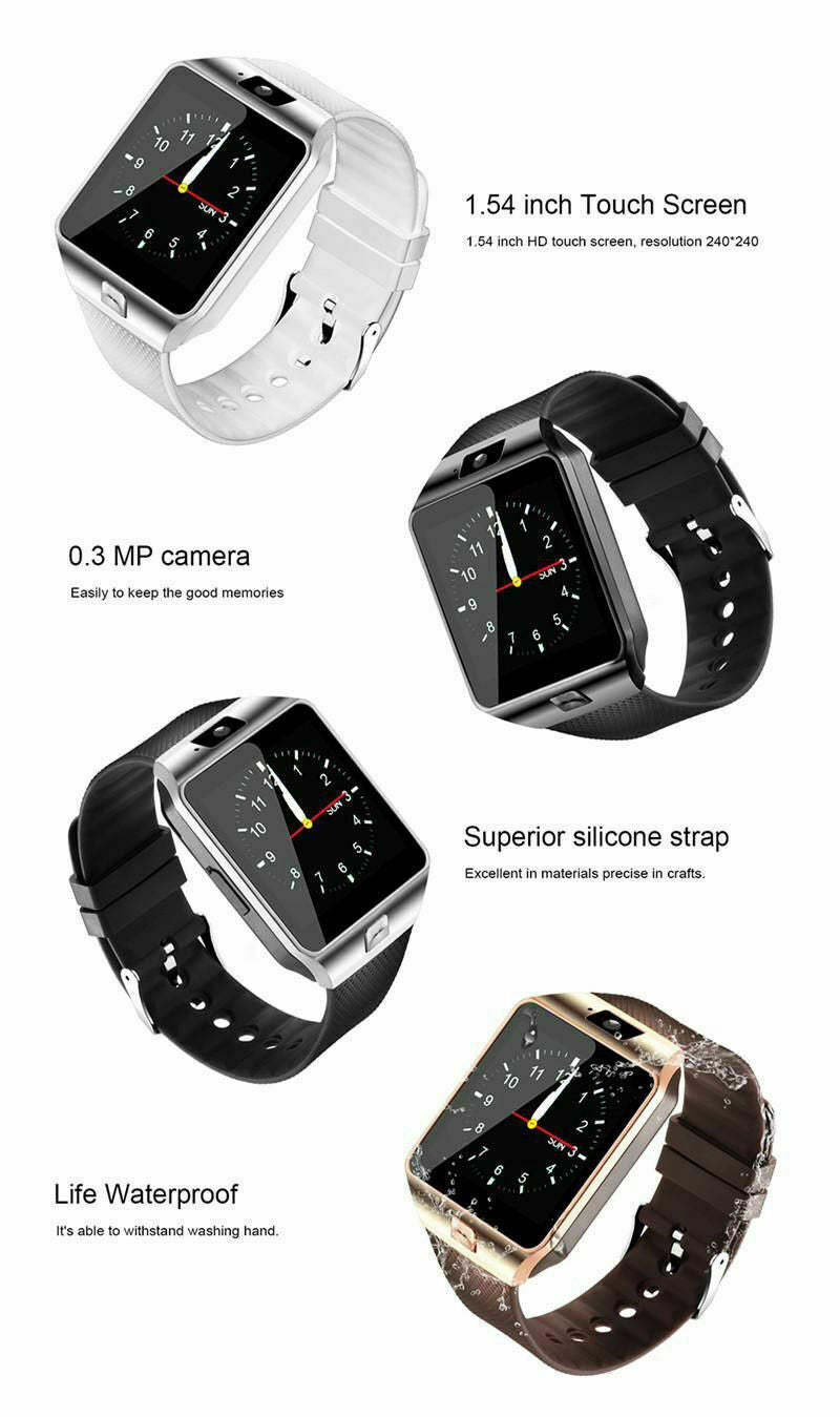 Bluetooth Smart Watch w/Camera Waterproof Phone Mate For Android