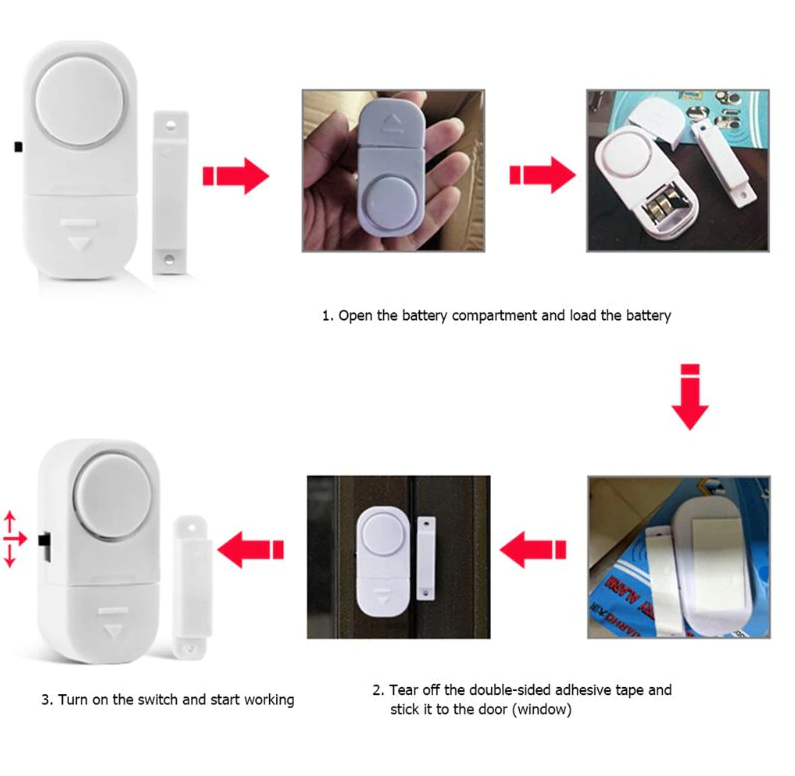 6 PCS WIRELESS Home Window Door Burglar Security ALARM System Magnetic