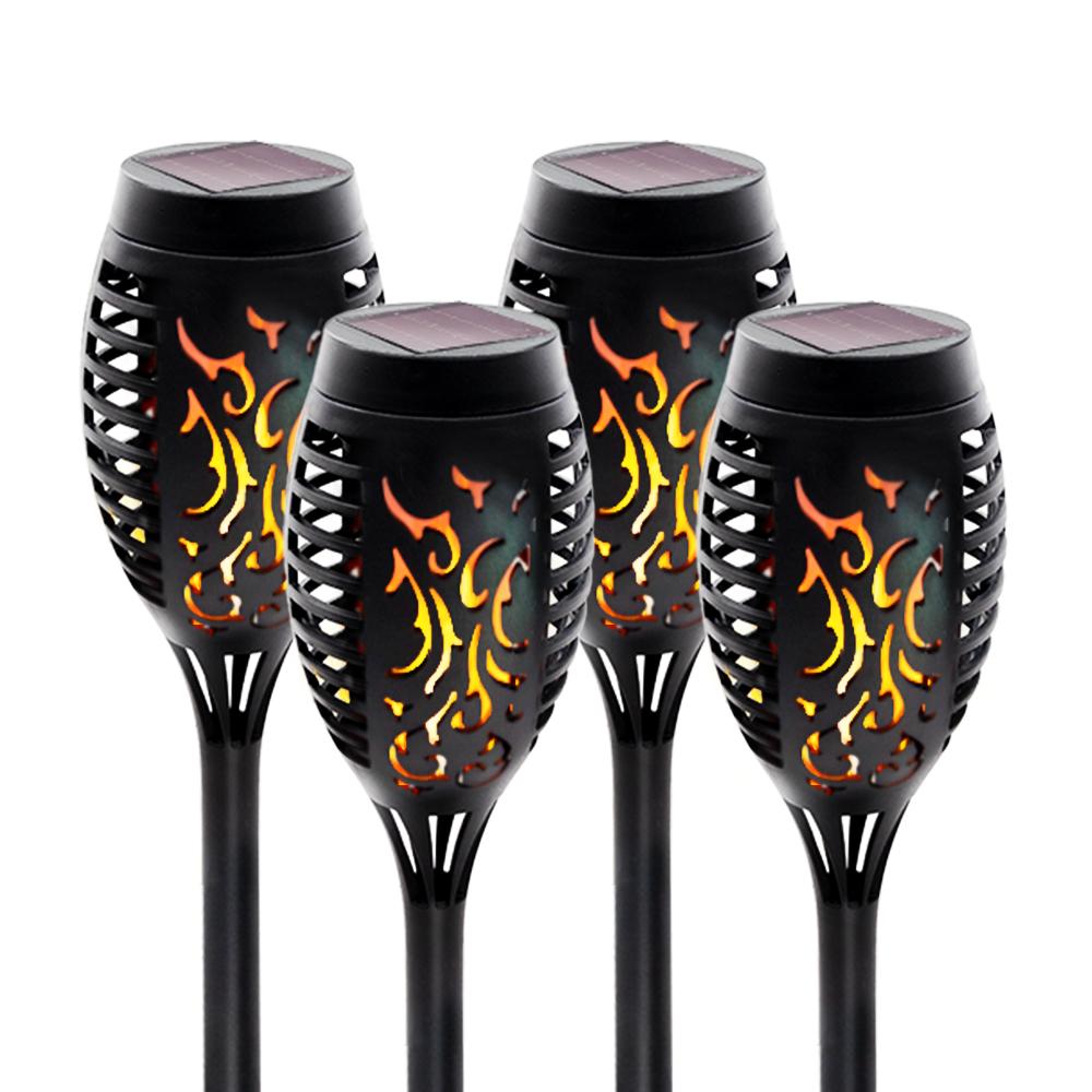 4 Pack Solar Lights Outdoor Solar 12 Led Torch Flickering Flame Lights