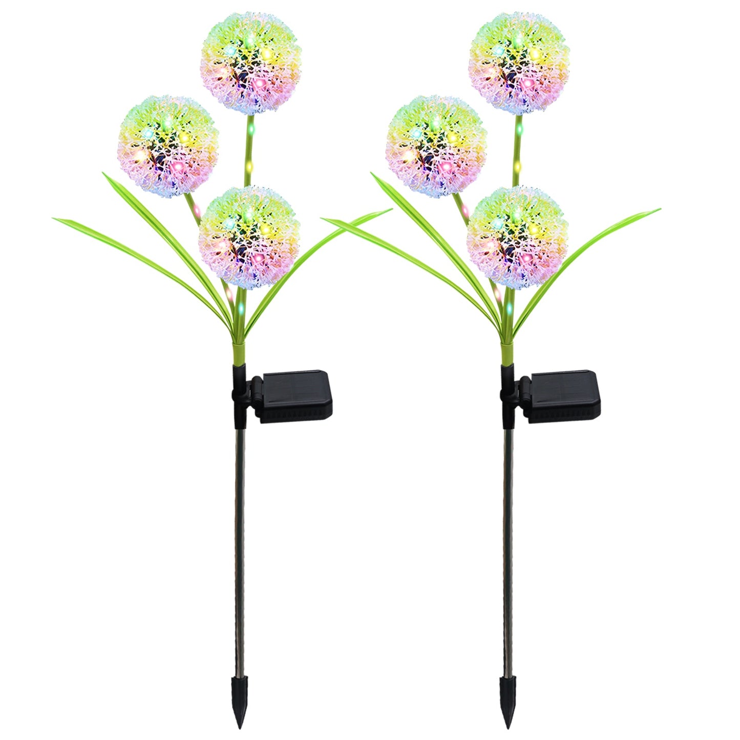 Solar Lights Outdoor Decorative 3 Heads Solar Dandelion Garden Lights