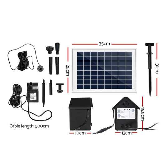 Gardeon Solar Pond Pump Battery Powered Outdoor LED Light Submersible