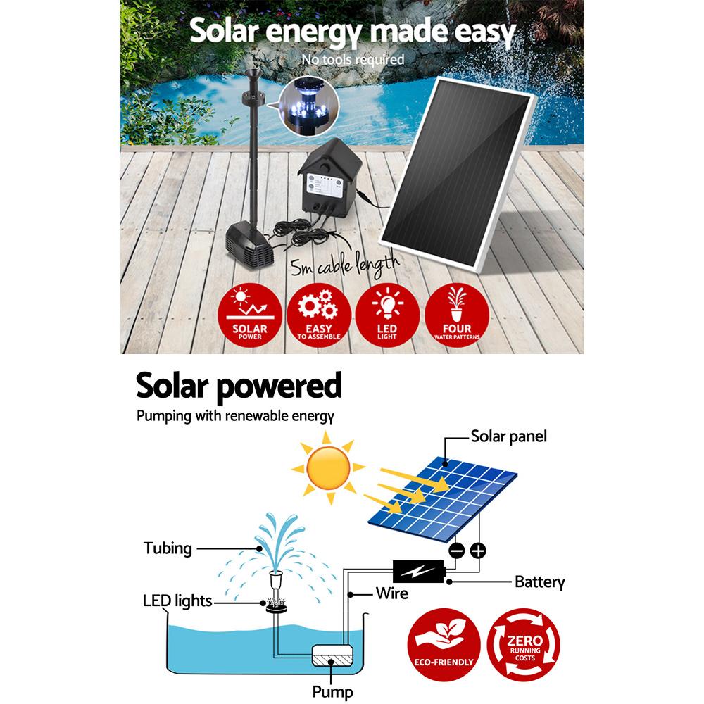 Gardeon Solar Pond Pump Pool Fountain Battery Garden Outdoor