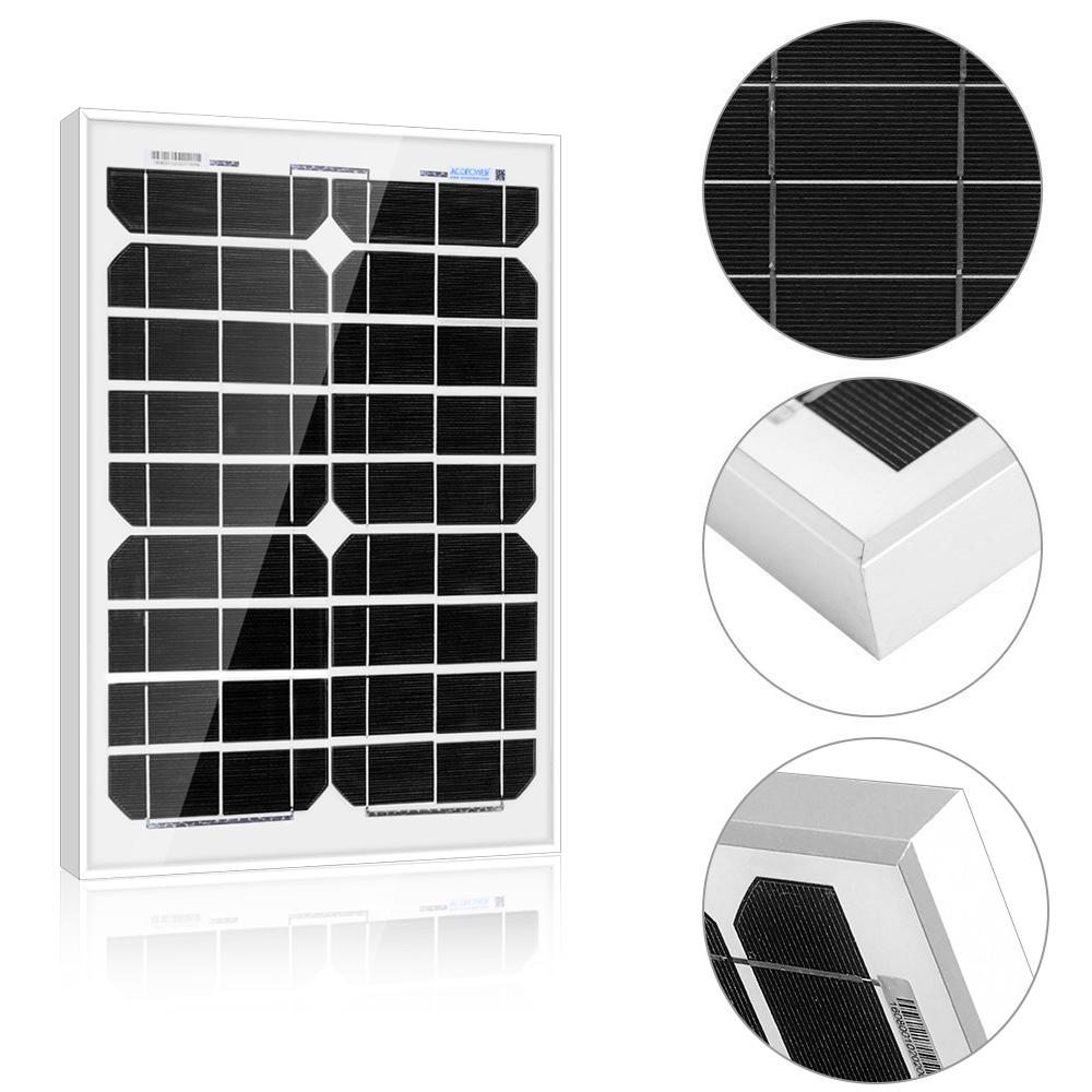 ACOPower 20 Watt Mono Solar Panel for 12 V Battery Charging, Off Grid