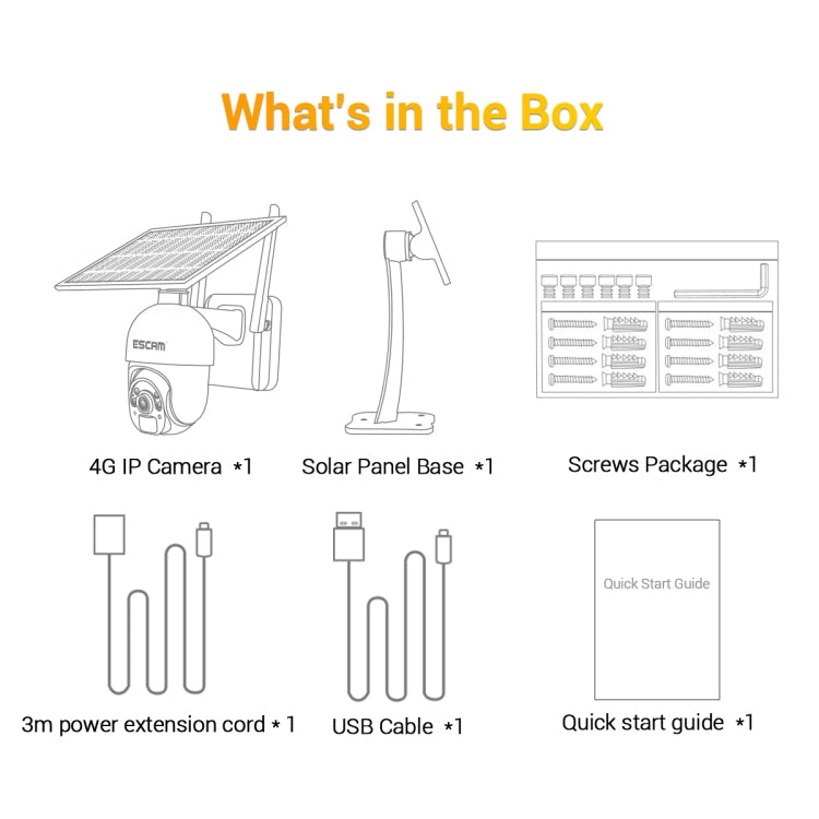 ESCAM QF450 HD 1080P 4G EU Version Solar Powered IP Camera with 64G