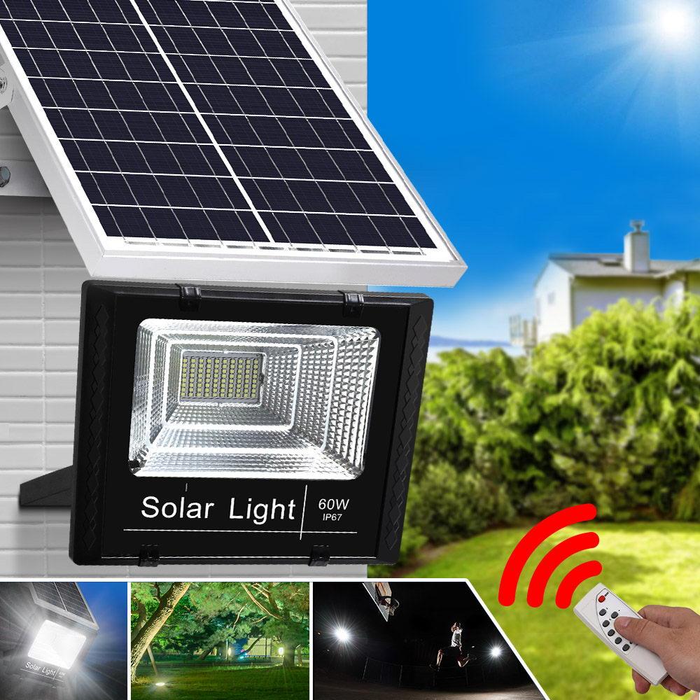 LED Solar Lights Street Flood Light Remote Outdoor Garden Security