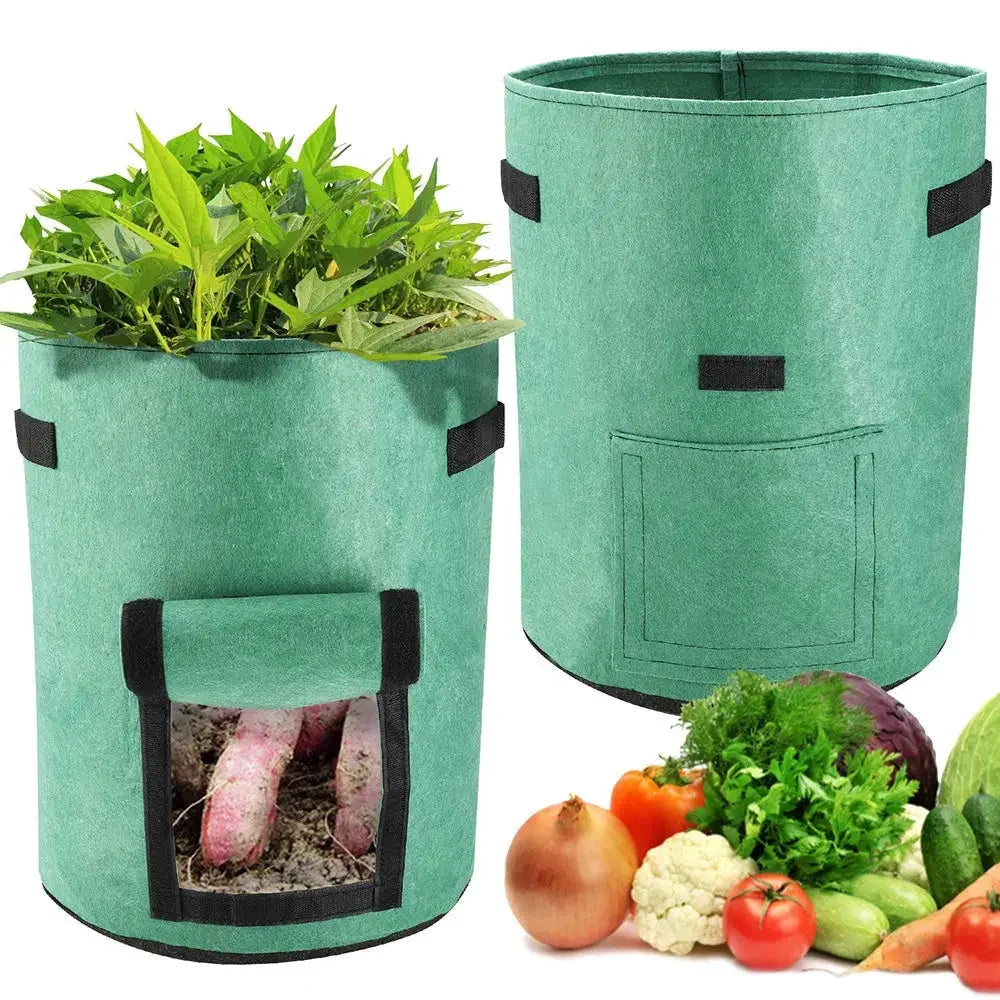 3PCS Felt Plant Grow Bags Nonwoven Fabric Garden Potato Pot Greenhouse