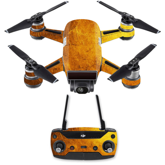 Texturiertes Gold Hautdekal für DJI Spark Mini Drohne von MightySkins