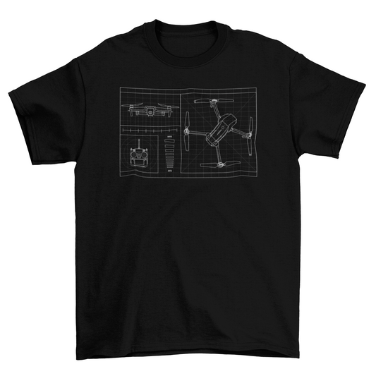 Drone blueprint t-shirt