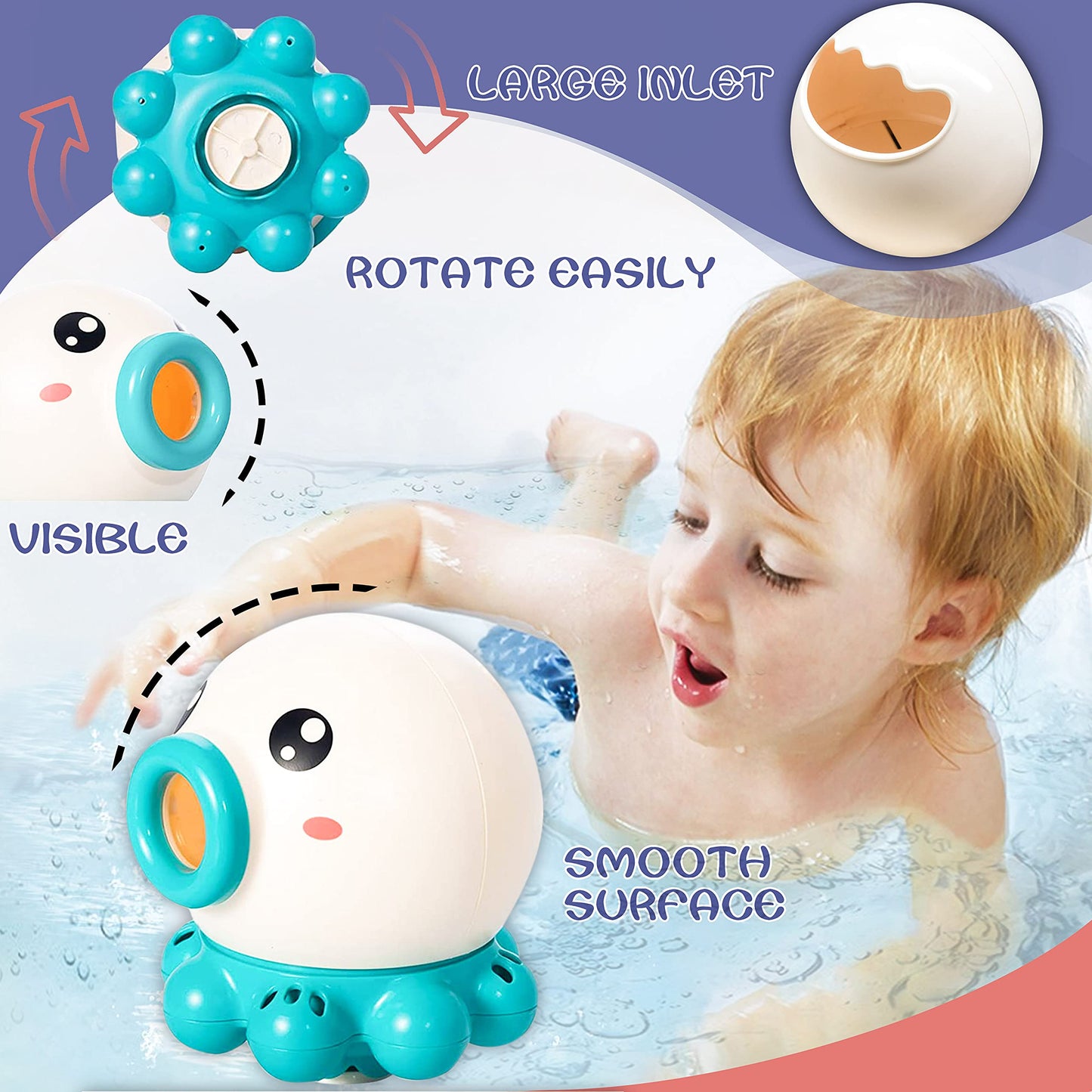 Oktopus Wasserfontäne Badspielzeug mit Wasserstrahl und Sprayeffekt