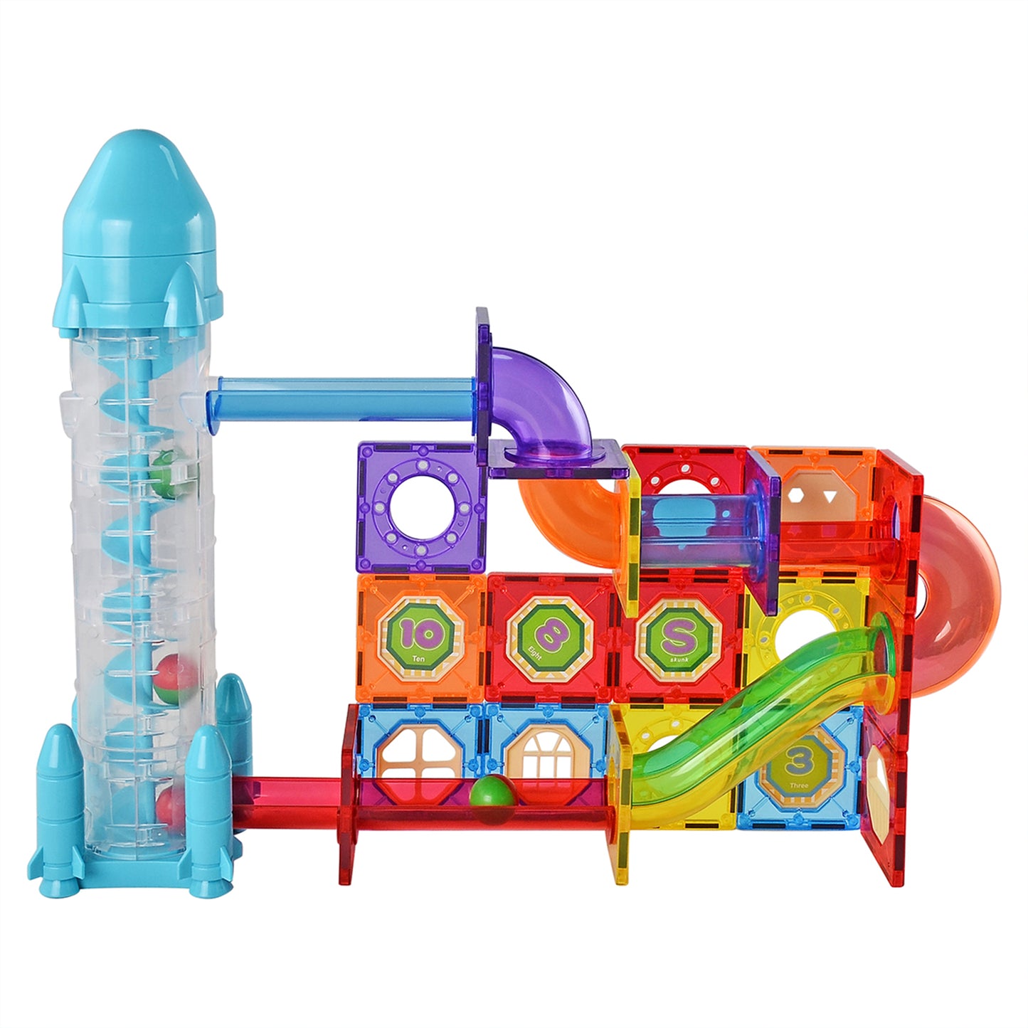 Zummy 102-teiliges Set aus magnetischen Bauklötzen für Kinder