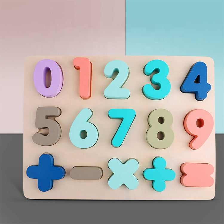 Holzpuzzle Spielzeug - Englisch Buchstaben und Zahlen Lernspiel für Kinder