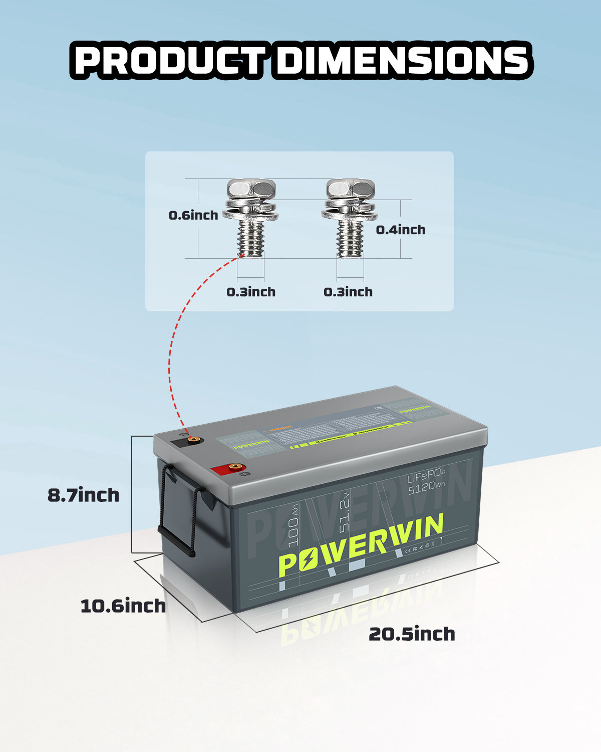 POWERWIN BT5120 51,2V 100Ah Lithium-Batterie mit 5120Wh für nachhaltige Energieversorgung