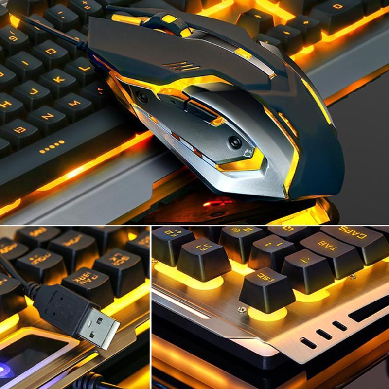 Ninja Dragons Gaming-Set mit hochwertiger Aluminiumrahmen-Tastatur und Maus in Gold