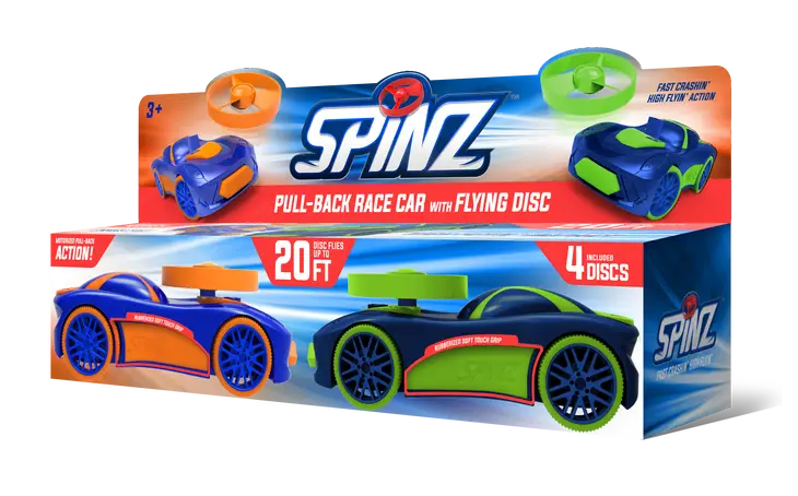 SPINZ Rückziehauto mit Flugdisketten (2er Set)