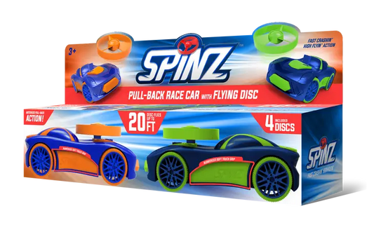 SPINZ Rückziehauto mit Flugdisketten (2er Set)