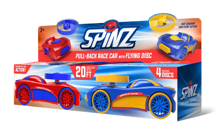 SPINZ Rückziehauto mit Flugdisketten (2er Set)