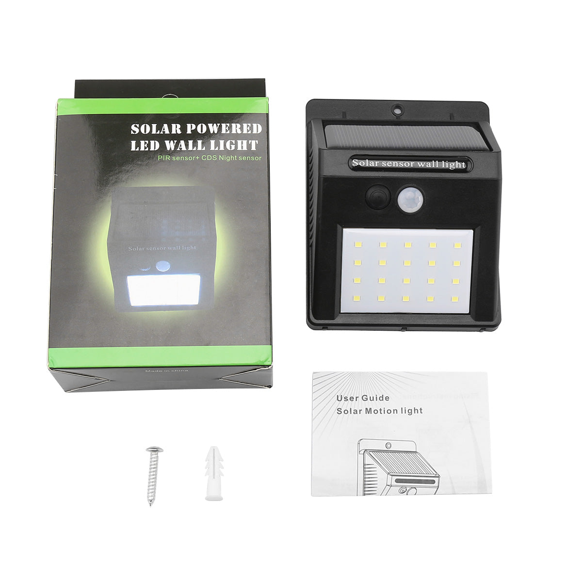 Waterproof 20 LED Solar Motion Sensor Wall Light