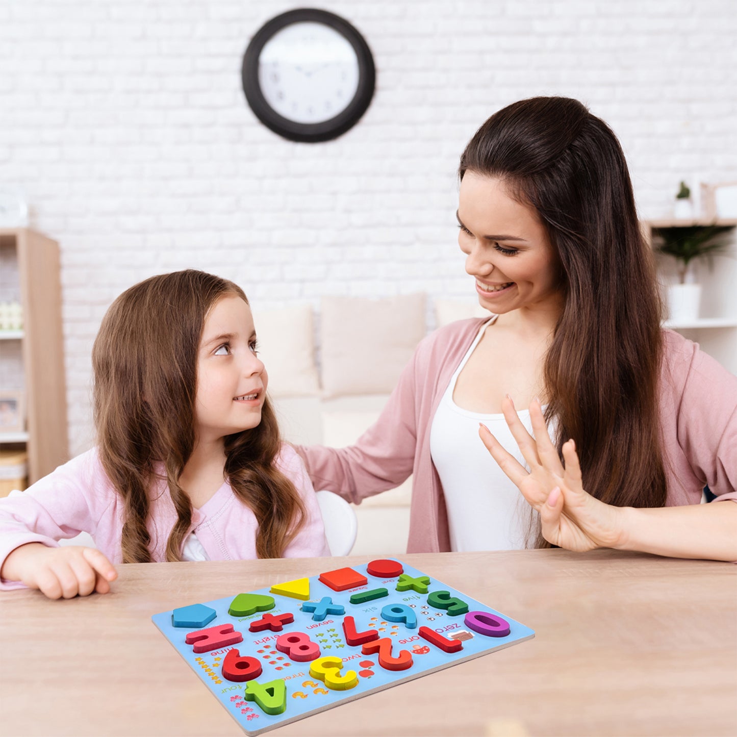 Zunammy Holz Puzzlebrett mit Alphabet und Zahlen – Lernspielzeug für kreative Entfaltung