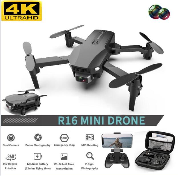 New R16 drone 4k HD dual lens mini drone WiFi 1080p real-time