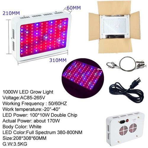 USA Stock High Power 1000W led grow Light Full Spectrum 380NM-840NM